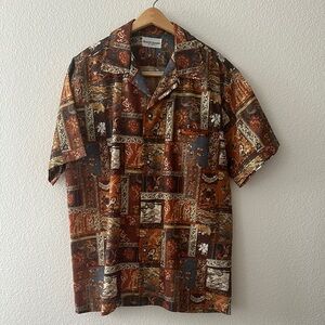 Liberty House of Hawaii Men's Patchwork Tiled Print Short SleeveDress Shirt